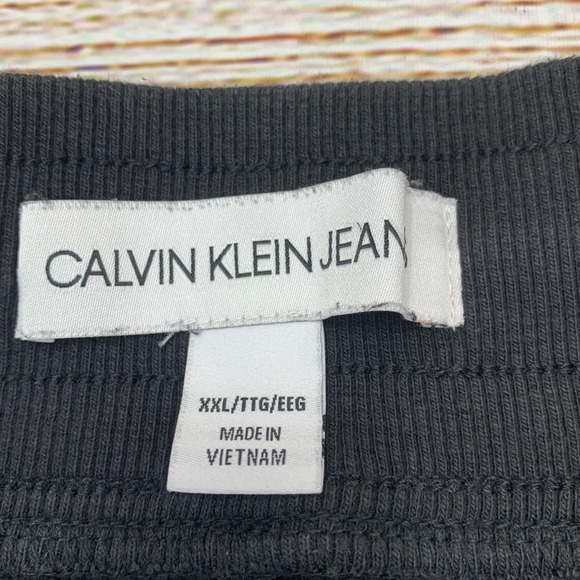 Calvin Klein Jeans Black Logo Sweat Shorts Mens XXL Cotton Blend Drawstring - Picture 7 of 9